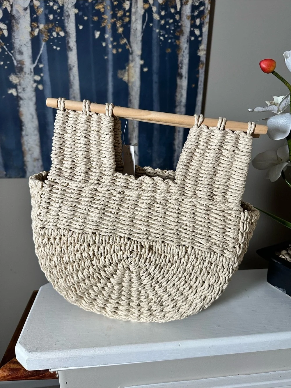 Target Natural Woven Straw Tote with Wooden Handles